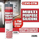 EVO-STIK Multipurpose Silicone Sealant Clear Waterproof Mould Resistant 25 Year view 2