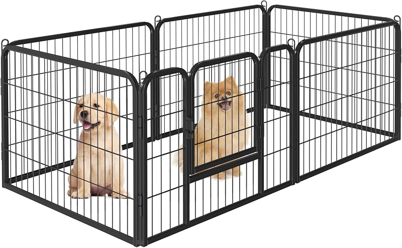Yaheetech 6 Panel Dog Playpen 60 cm Tall Heavy Duty Metal Fence Indoor Outdoor