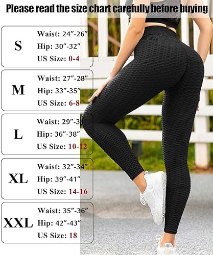 Jenbou Womens Tiktok Butt Lifting Workout Leggings High Waisted