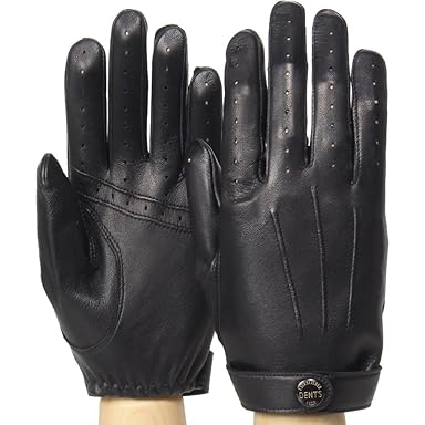 Fleming James Bond Spectre Leather Driving Gloves 15-1007: Black
