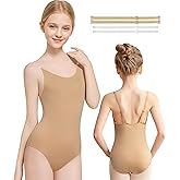 Sanmsoner Girls Camisole Ballet Leotard Seamless Undergarment for Dance | Adjustable clear straps,seamless,high cut to perfect hide for adults girls 3-14Y ballet performance and costume undergarment