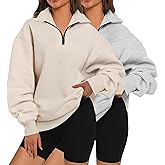 XFIFM 2 Pack Womens Zip Up Hoodies Oversized Sweatshirts Fall Long Sleeve Shirts Fashion Pullover