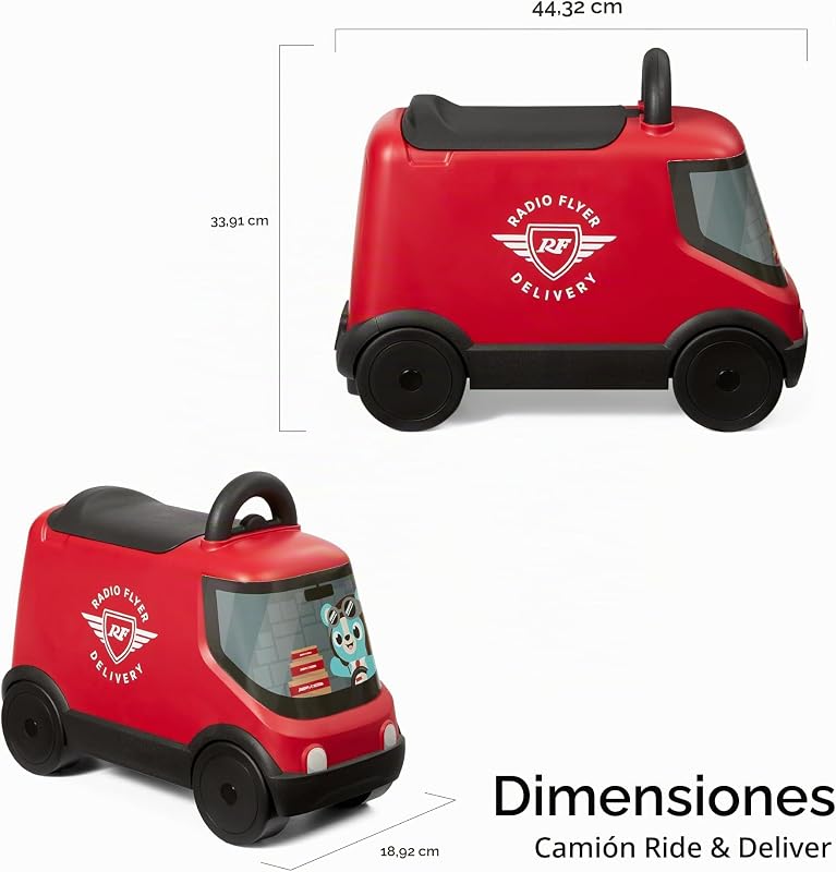 Ride & Deliver Truck, Juguete correpasillos Rojo para niños pequeños de 2 años o más