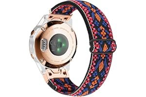 Abanen Elastic Watch Bands for Garmin Fenix 8 43mm / epix Pro 42mm / Fenix 7S / Fenix 6S / Fenix 5S, Quick Fit 20 Soft Nylon Stretchy Embroidery Loop Breathable Wristband Strap for Instinct 2S