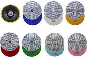 ai 8pcs 5 Inch 125mm Diamond Polishing Pads Kit Wet/Dry for Granite Stone Concrete Marble Use Grinding Discs Set M14 .ir