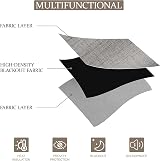 CUCRAF 100% Blackout Curtains Charcoal Grey 52 x 90 Inches 2 Panels view 4