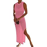 Bsubseach Crochet Cover Ups for Swimwear Women Hollow Out Swimsuit Coverup Backless Bikini Beach Dress