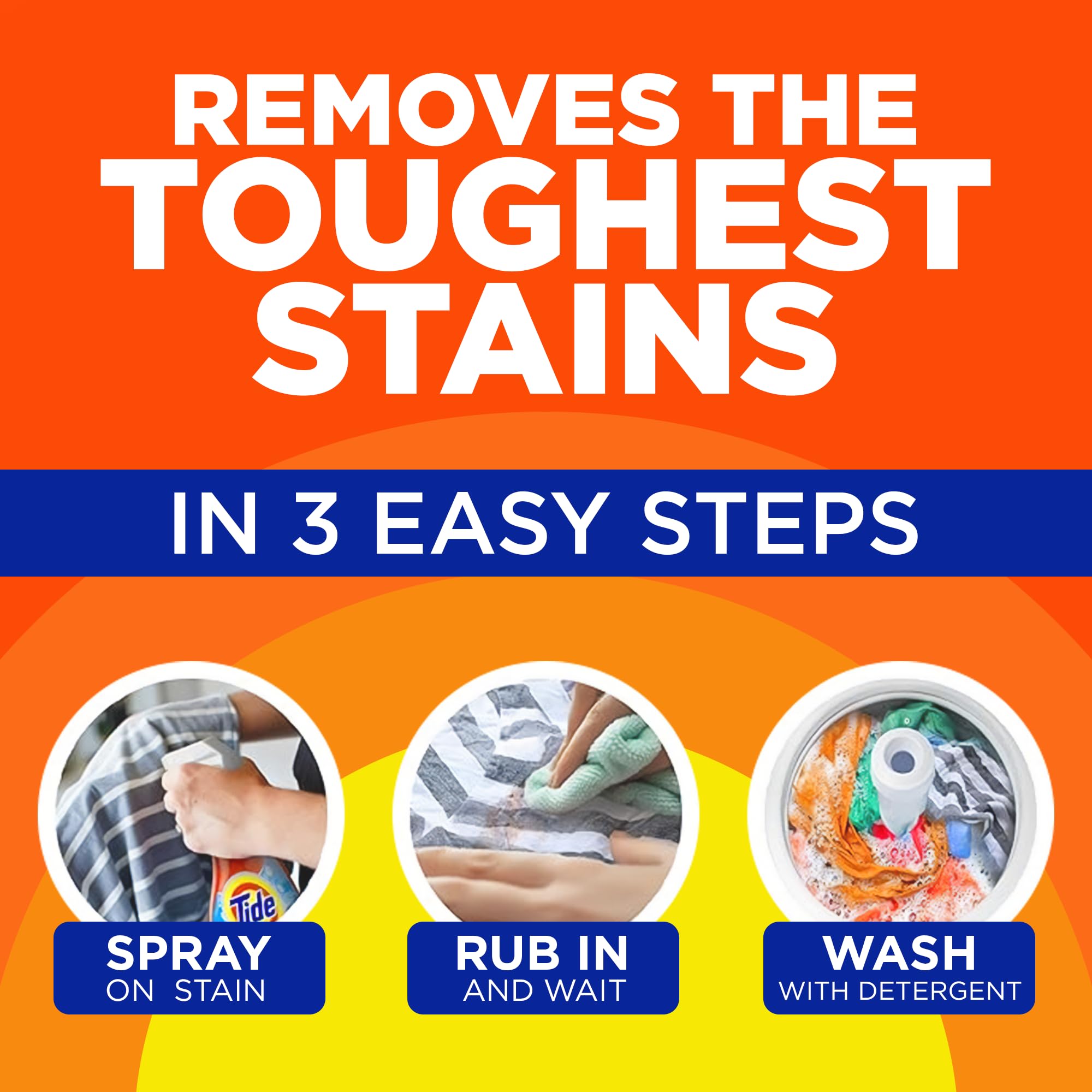 Tide Laundry Stain Remover Spray with Oxi | Stain Remover for Clothes, Carpet, Upholstery, Pet Bedding | Stain Treater Spray for Tough Stains from Wine, Coffee, Grease | 22 Fl Oz (Pack of 2) & 3 Fl Oz