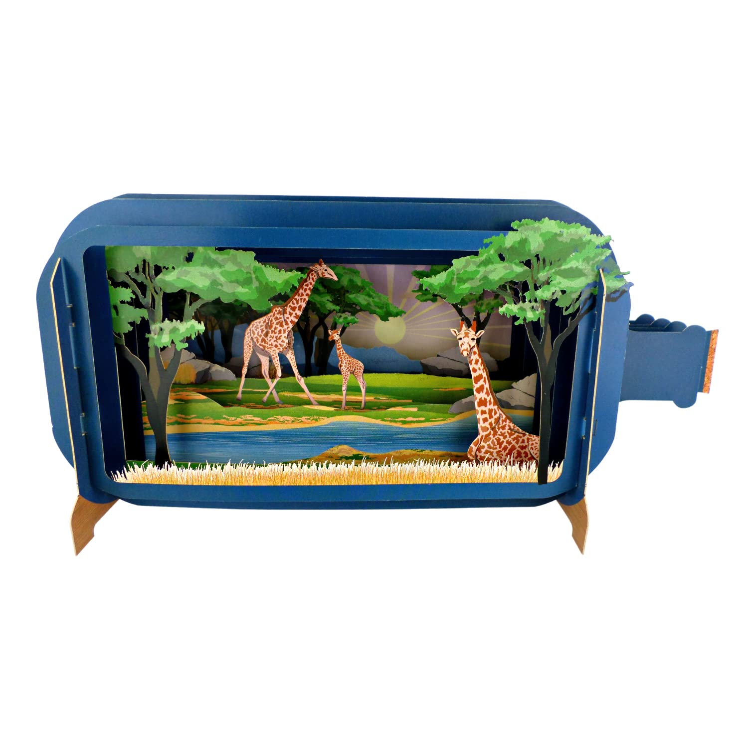 Message in A Bottle Giraffes Pop Up Any Occasion Greeting Card by Alljoy Cards MIB197