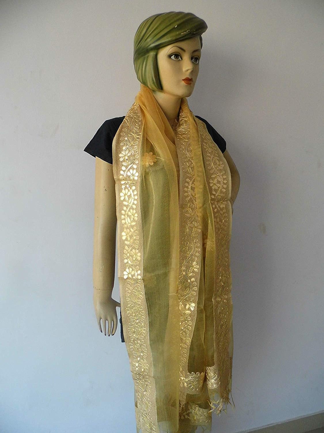fashion house beautiful women's cotton chanderi dupatta with gota patti work