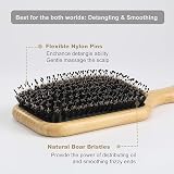 BESTOOL Hair Brush Boar Bristle Paddle Brush Bamboo Detangle Massage 70/30 view 2