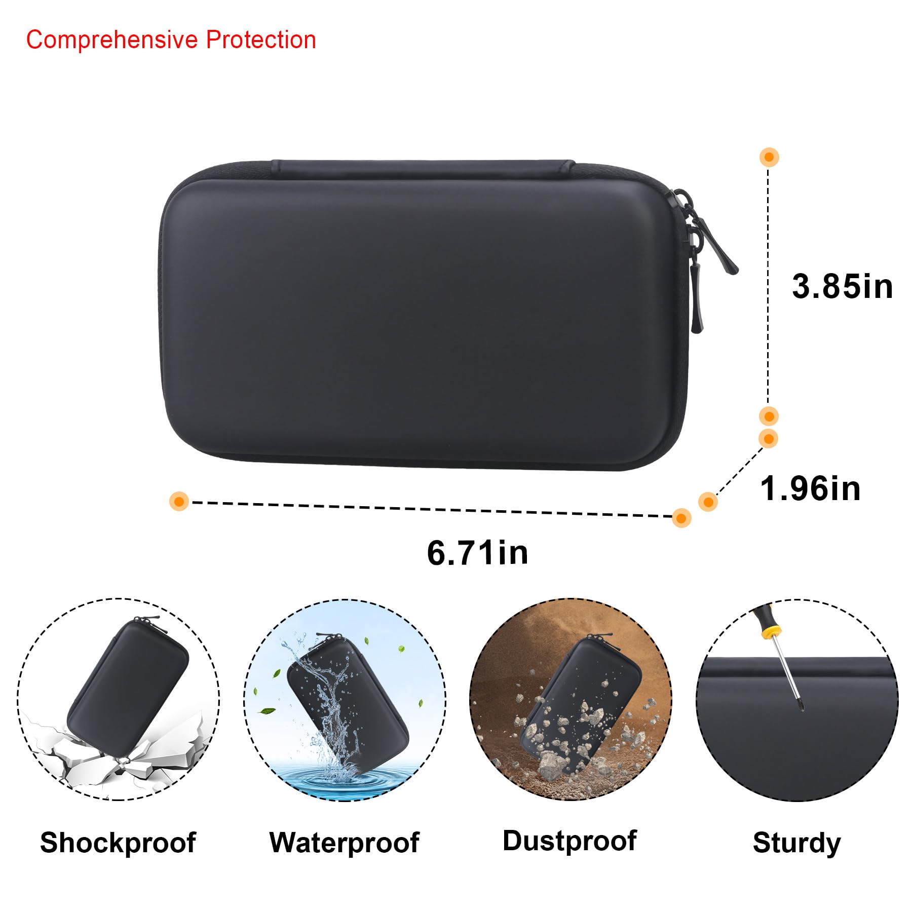Elonbo Carrying Case Compatible with TaddToy 16 Bit Handheld Game Console for Kids Adults, Classic Retro Video Games Travel Storage Cover Bag, Portable Electronic Game Player Organizer Holder, Black
