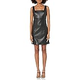 The Drop Womens Hank Vegan Leather Square Neck Mini Dress
