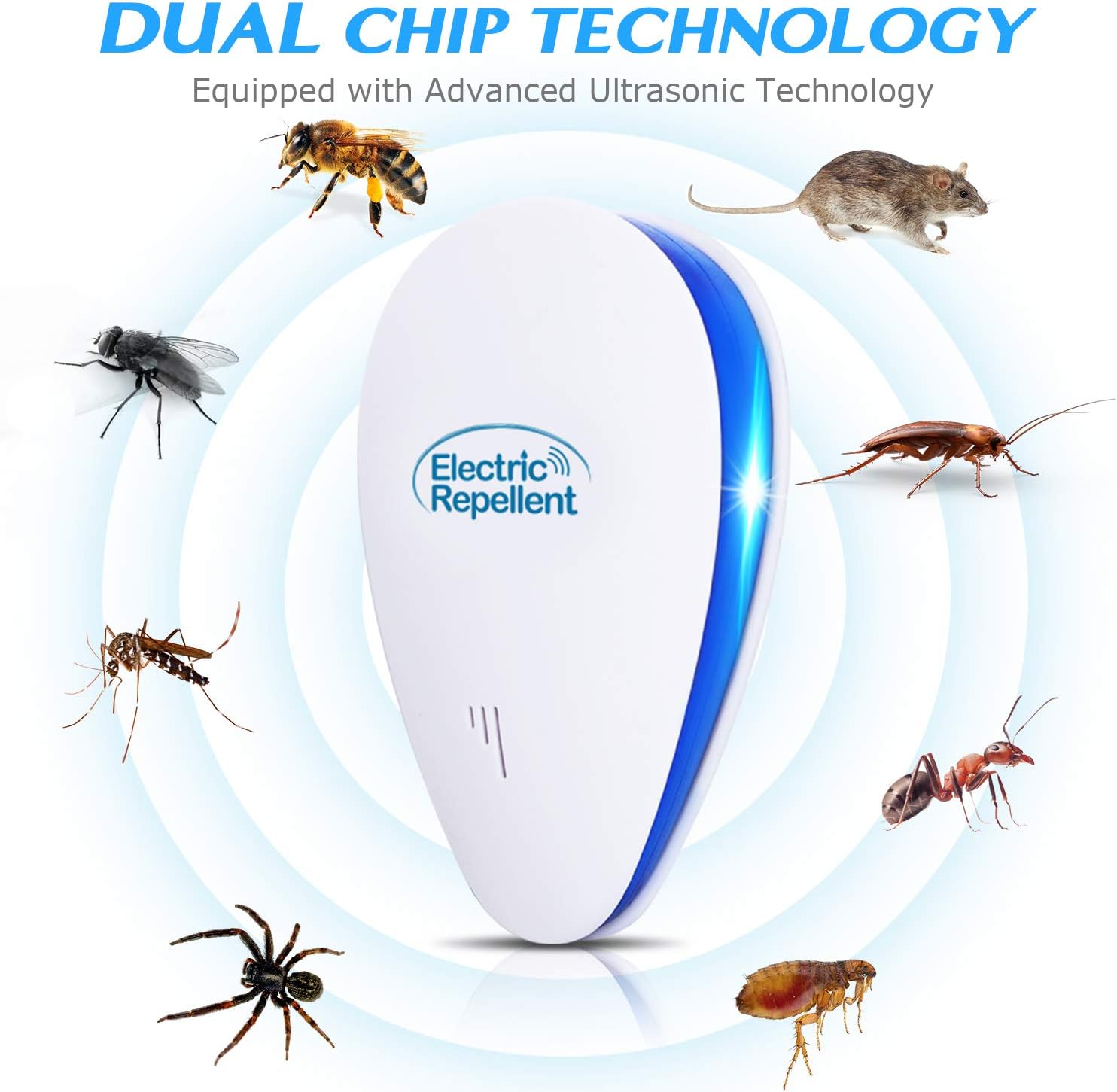 YOOKOON Ultrasonic Pest Repeller, Electronic Pest Repellent Indoor Plug in, Pest Defender for Insects Mice Ant Mosquito Spider Rodent Roach(6 Packs) : Garden & Outdoor