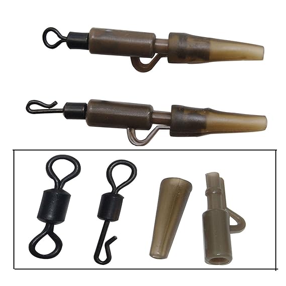 Shaddock Fishing ® Karpfenangeln-Set mit Blei-Clip, Gummischwanz und rollendem und Schnellwechsel-Drehgelenk für Karpfen-Ange