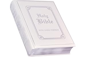KJV Holy Bible, Classically Illustrated Heirloom Family Bible, Faux Leather Hardcover - Ribbon Markers, King James Version, White/Silver (KJV Family Editions)