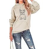 Paihyhua Funny Sweatshirt for Women Cute French Bulldog Graphic Shirt Casual Long Sleeve Crewneck Pullovers Dog Lover Gift