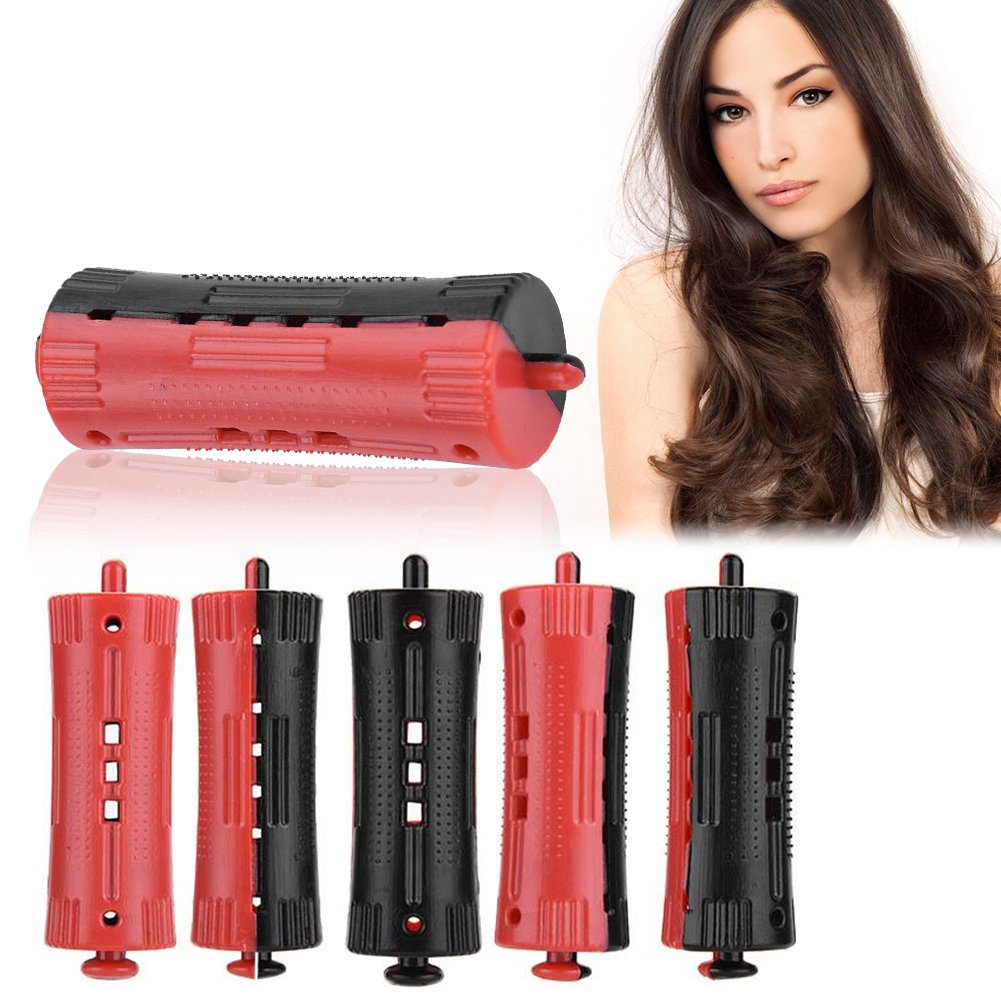 Hair Rollers with Rubber Band, 6Pcs Salon Standard Wave Rods Heat Perm Curling 1-6 Sizes Hair Clip Curlers DIY Hairdressing Tool for Girls Women(#1)