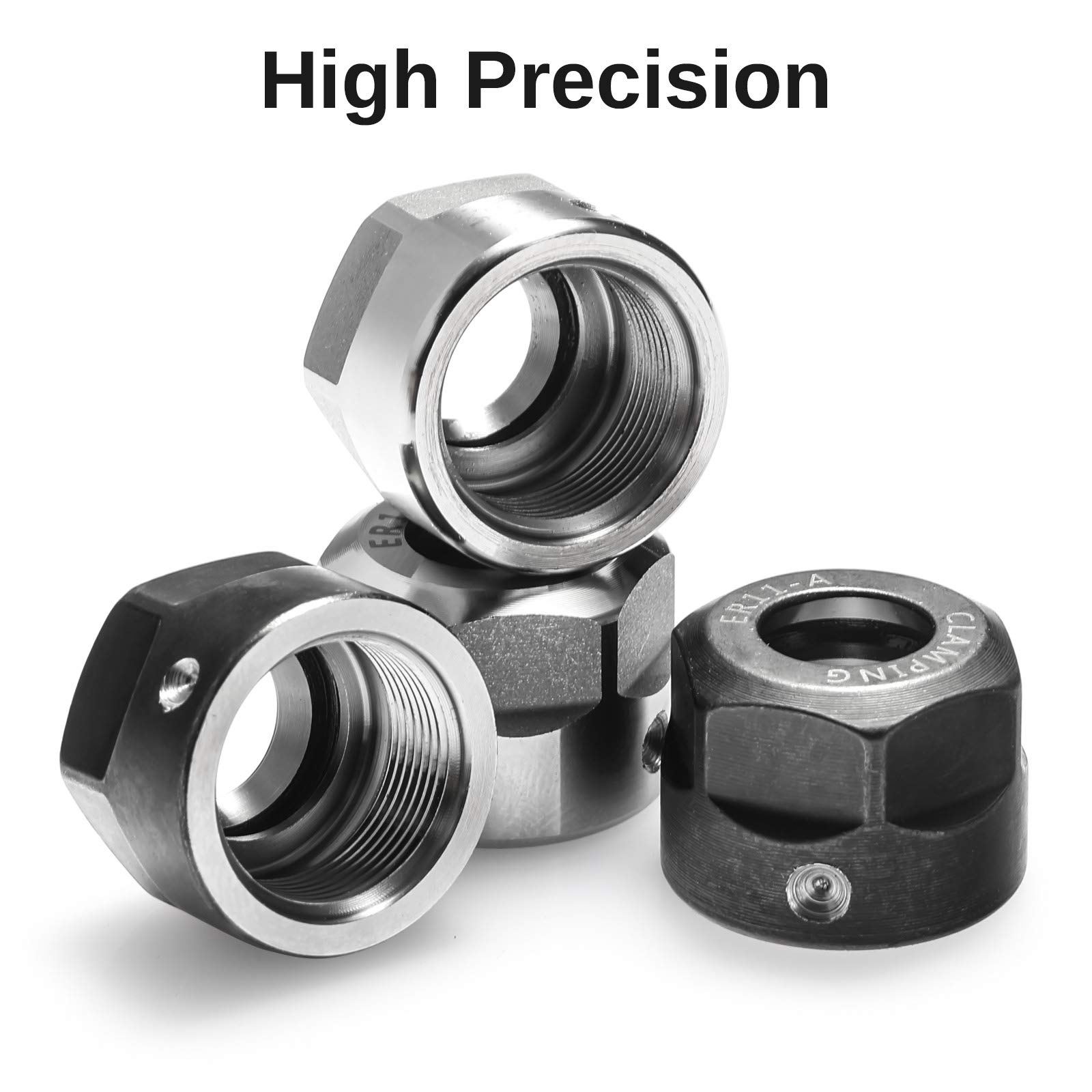 4pcs ER11-A Collet Clamping Nut With Dynamic Balance Holes for CNC Milling Chuck Holder Lathe