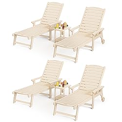 LUE BONA HDPS Chaise Lounge Chairs Set with
