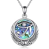 YFN Egyptian Necklace Sterling Silver Egypt God Pendant Abalone Shell Egypt Jewelry Gifts for Women Men