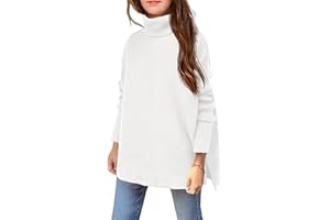 Arshiner Girls Sweaters Turtleneck Kids Tunic Long Sleeve Knit Chunky Pullover Jumper Tops