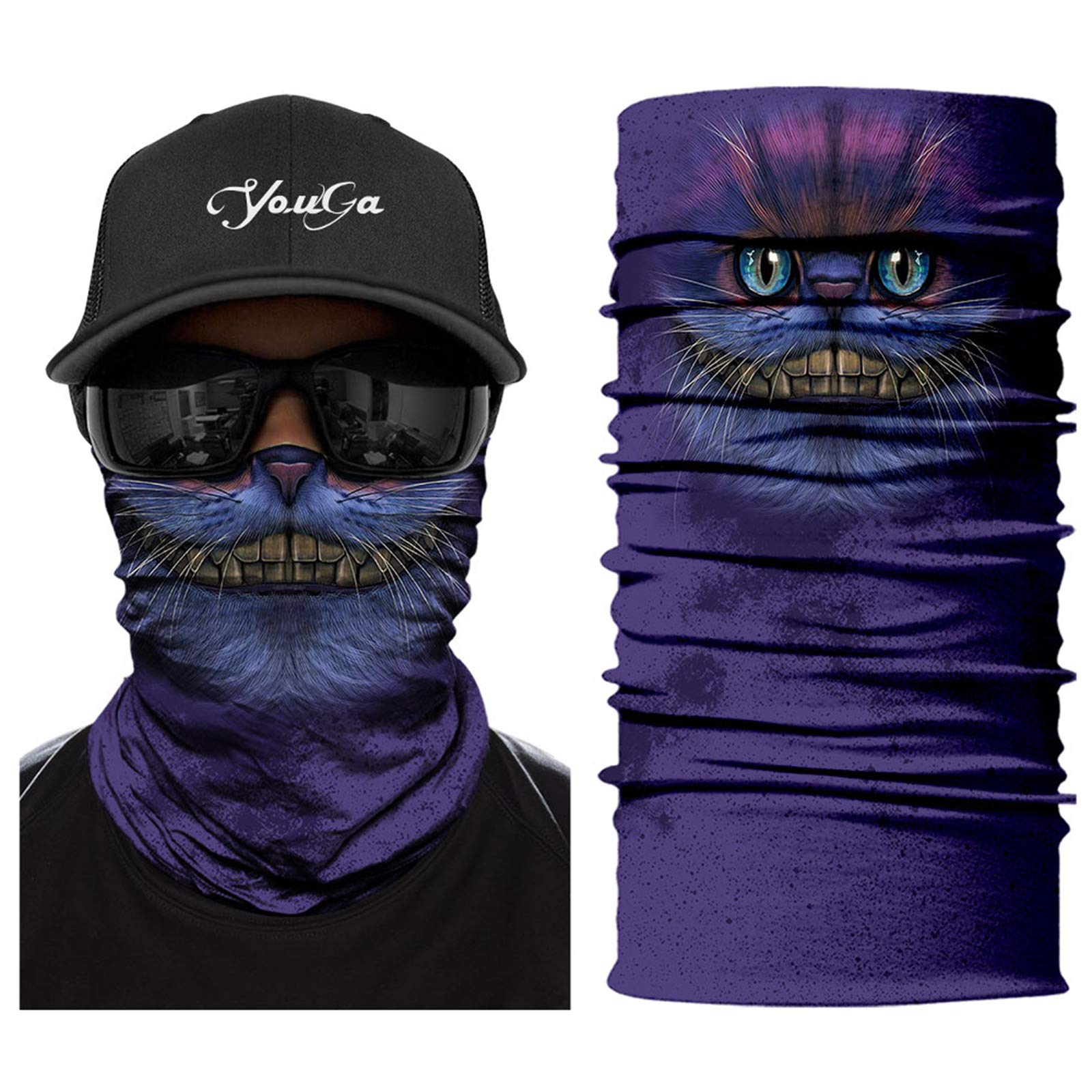 Tube Scarf - 3D Face Bandana Mask Unisex Seamless Tube Headbands Headwrap, UV Resistance Outdoors Mutifunctional Headwear Balaclava