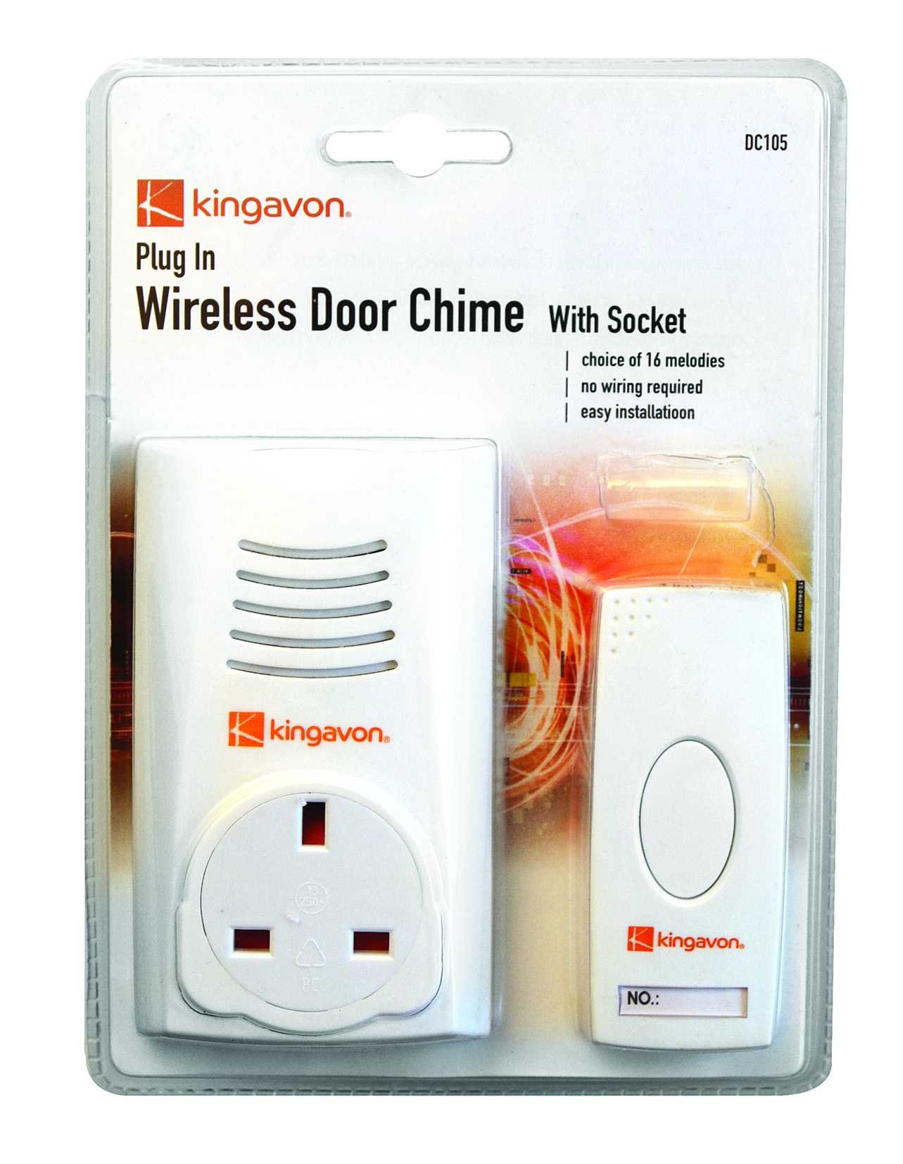Kingavon BB-DC105 Plug-in Wireless Door Chime with Socket