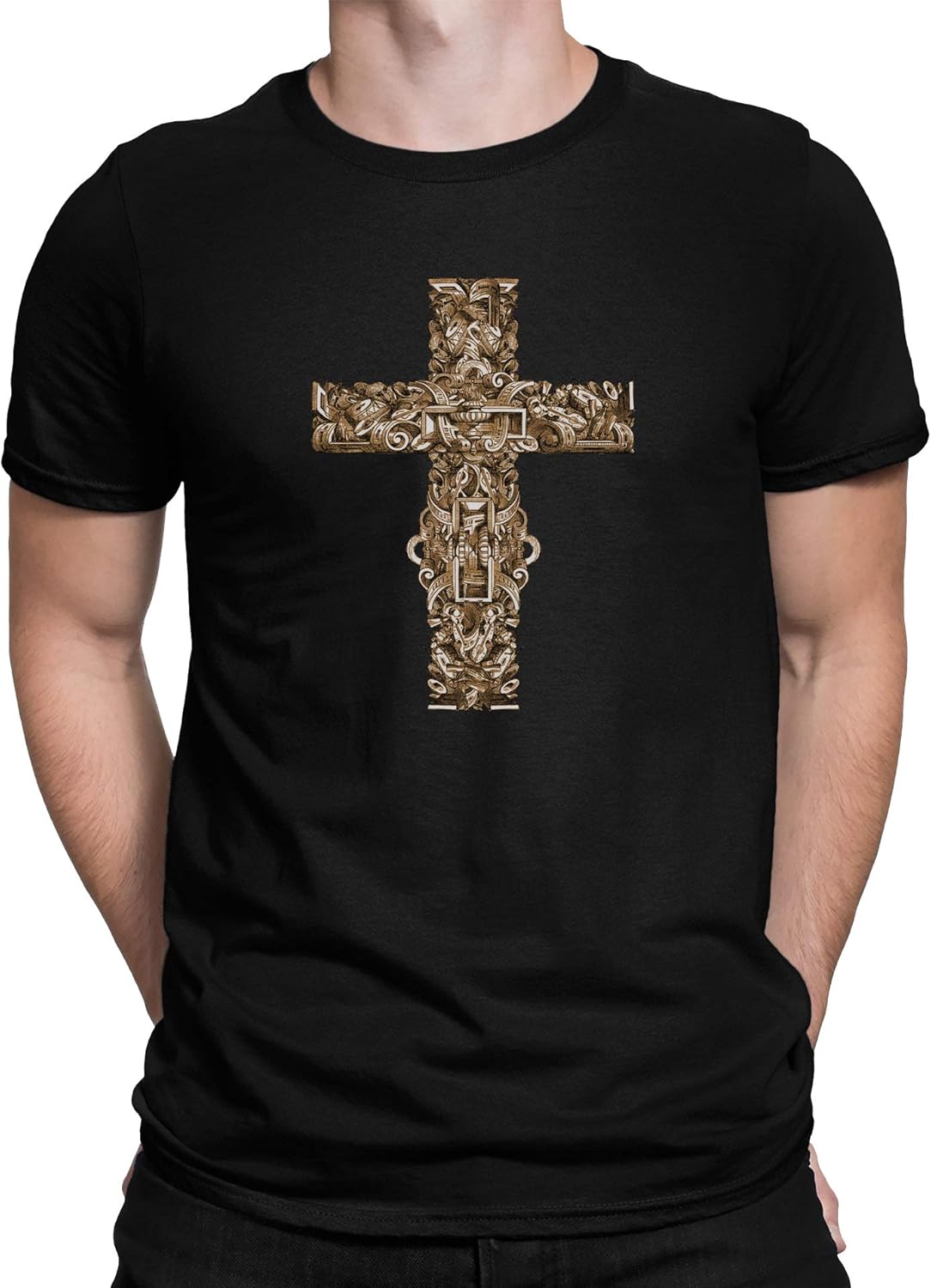 TeezoneDesign Men's TShirt Cross Religion Symbol Fashion Design