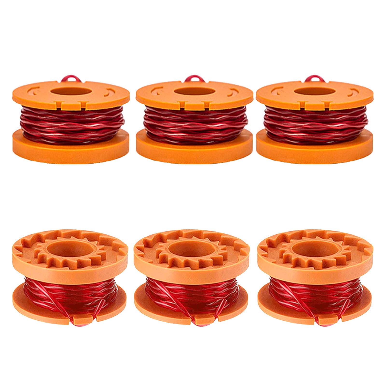 JAMSSOW 6 Pcs Replacement Strimmer Spool Compatible with Worx WA0010 WA0004,Autofeed Nylon Line for Worx WG151 WG154 WG155 WG160 WG163 WG175 WG180,1.65mm x 3.04m(6 Spool)
