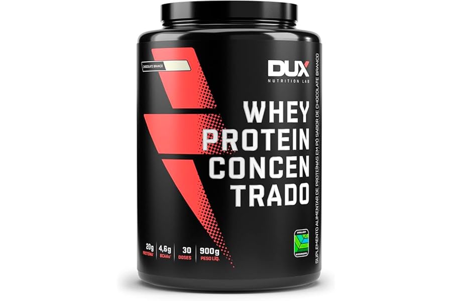 Whey Protein Concentrado Pote (900g), Chocolate Branco, Dux Human Health