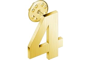AMITER Personalized 0-100 Number Lapel Pins, 18K Gold Brooch Pin Tie Tacks for Suits, Neckties, Hats, Men & Women