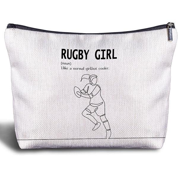 MBMSO Rugby-Kosmetiktasche Für Mädchen – Mittlere Größe, Wasserdicht, Mit Lustigem Rugby-Spruch