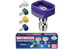 McKillans® 2026 Soft Pressure Washer Nozzle Tips - Fast Rinse - New Spray Angles 60° 50° 40° 25° 15° - Easy-Grip Design - 304