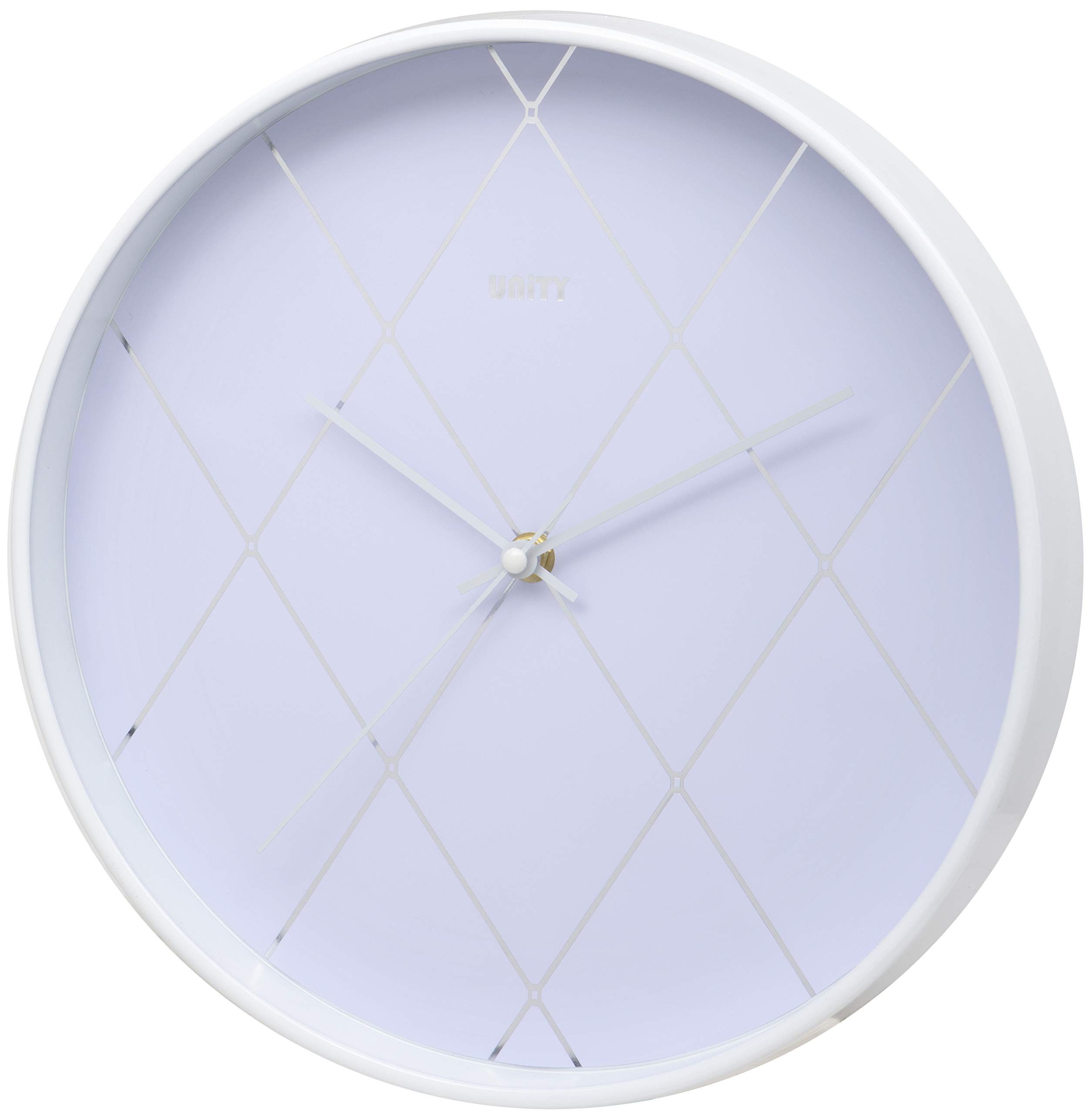 Unity Wall Clock, Diamond Effect, White, Silent Sweep, 30cm / 12-Inch