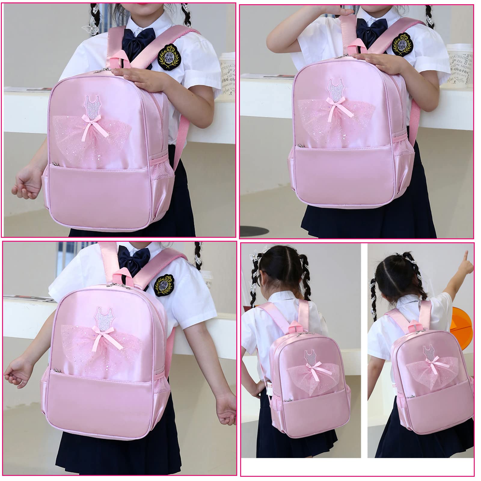 Dorlubel Cute Ballet Dance Backpack Tutu Dress Dance Bag with Key Chain Girls
