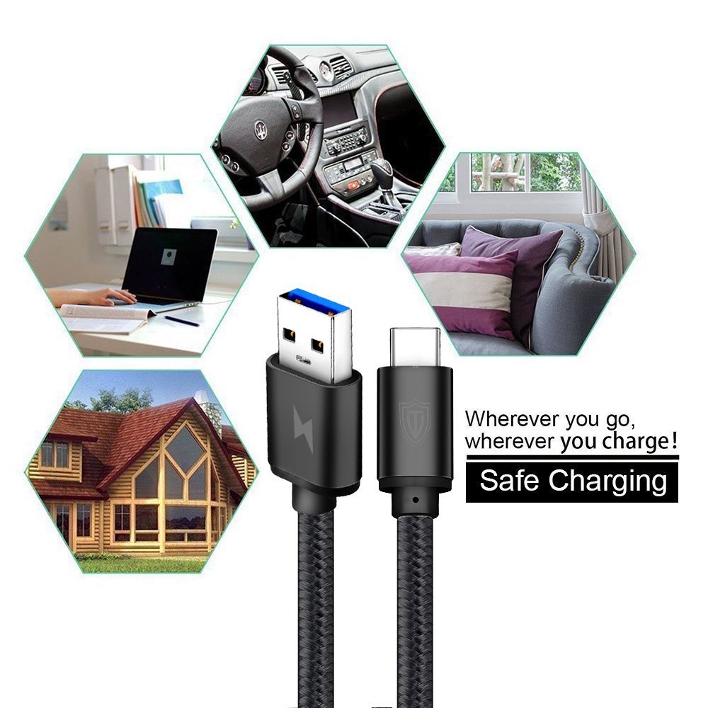 USB C Kabel auf USB 3.0 Homore (6.6 ft) lebenslange Garantie USB 3.1 Nylon Datenkabel Ladekabel für Typ C Geräte wie Samsung Galaxy S9+ / S9 / S8+ / S8 , MacBook Pro 2016 , HUAWEI P10/9 usw.