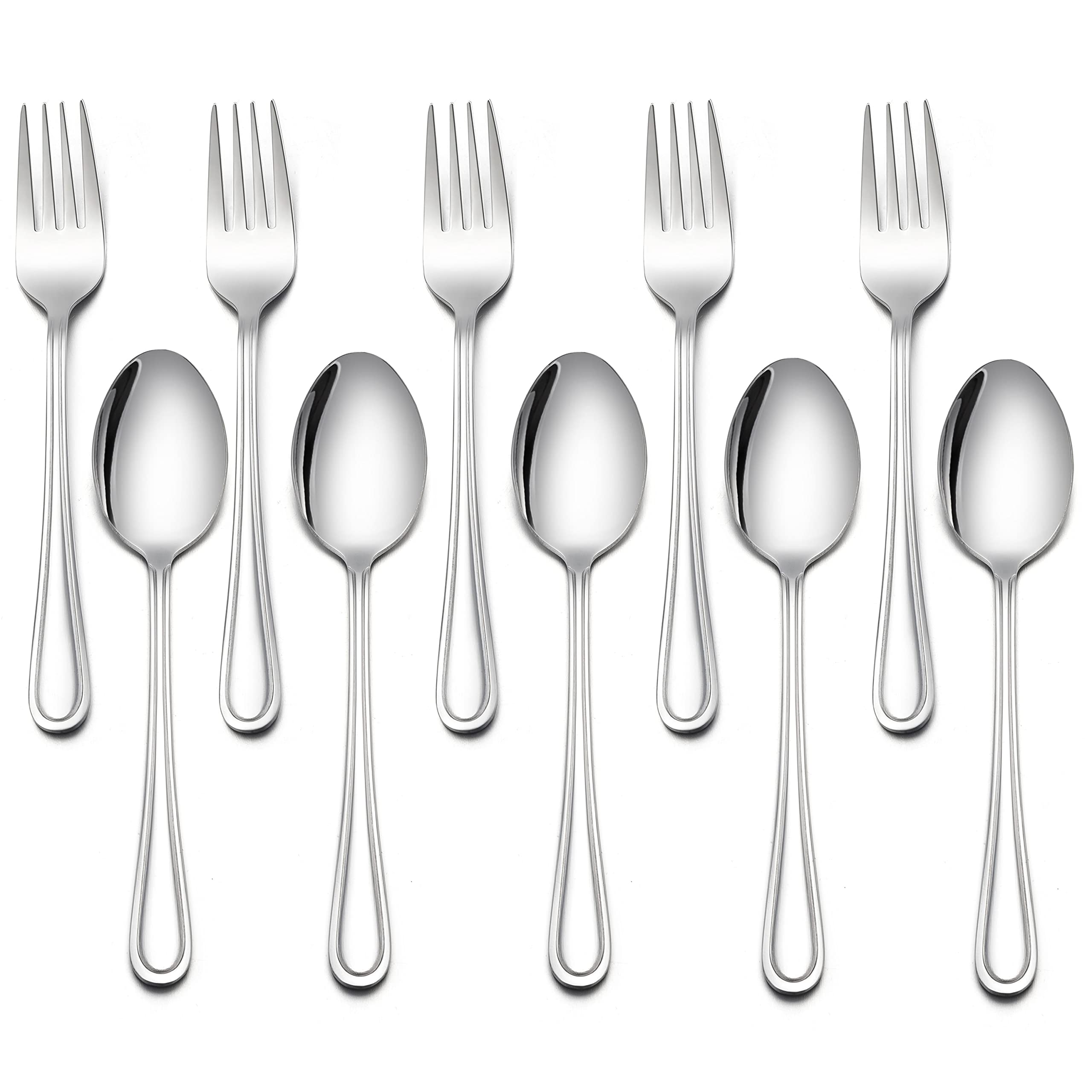 Photo 1 of ***SPOONS ONLY** LIANYU 10-Piece Children Silverware Set, Kids Forks and Spoons Silverware Set, Stainless Steel Toddler Utensils Flatware, Child Cutlery for Home Preschools, Dishwasher Safe