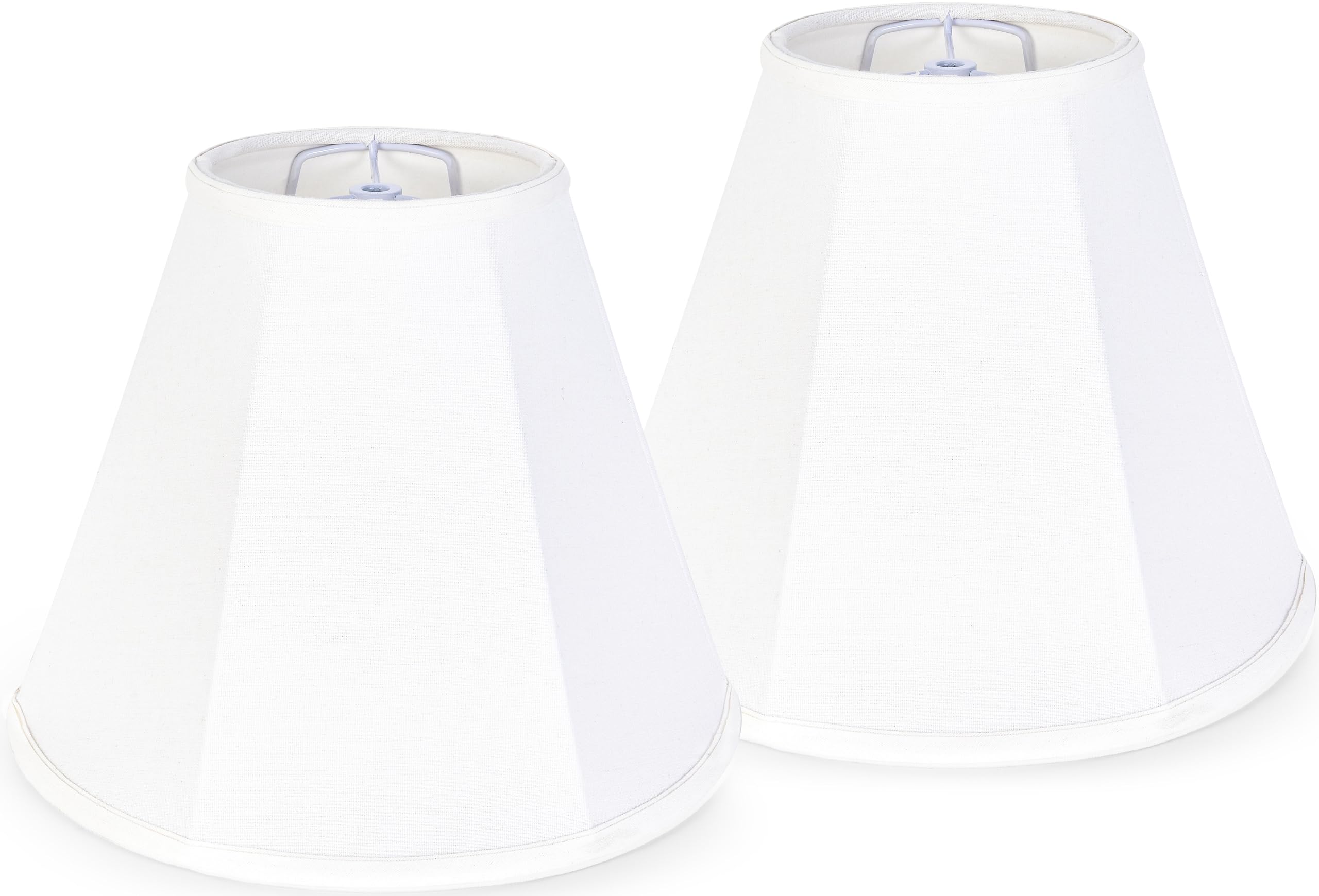 Photo 1 of GO&SO White Bell Lamp Shades Set of 2 Small Beside Lampshades- 6" Top x 13" Bottom x 10.6" High(Spider) Traditional Linen Lamp Shade for Table Lamps - Replacement Lampshade - Assembly Required