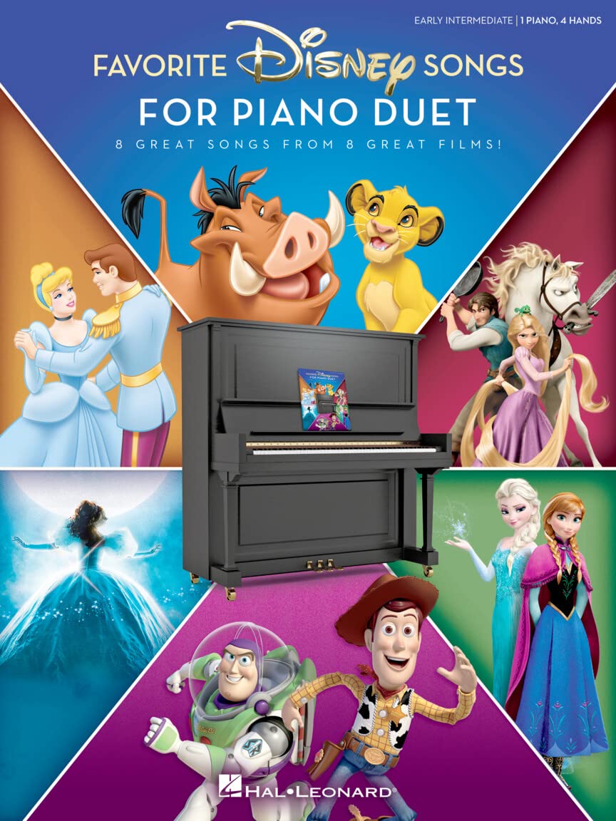 Favorite Disney Songs for Piano Duet | Piano Sheet Music Songbook for Early Intermediate Players | 1 Piano 4 Hands Duet Arrangements | Disney Music ... Songs from 8 Great Films for 1 Piano, 4 Hands