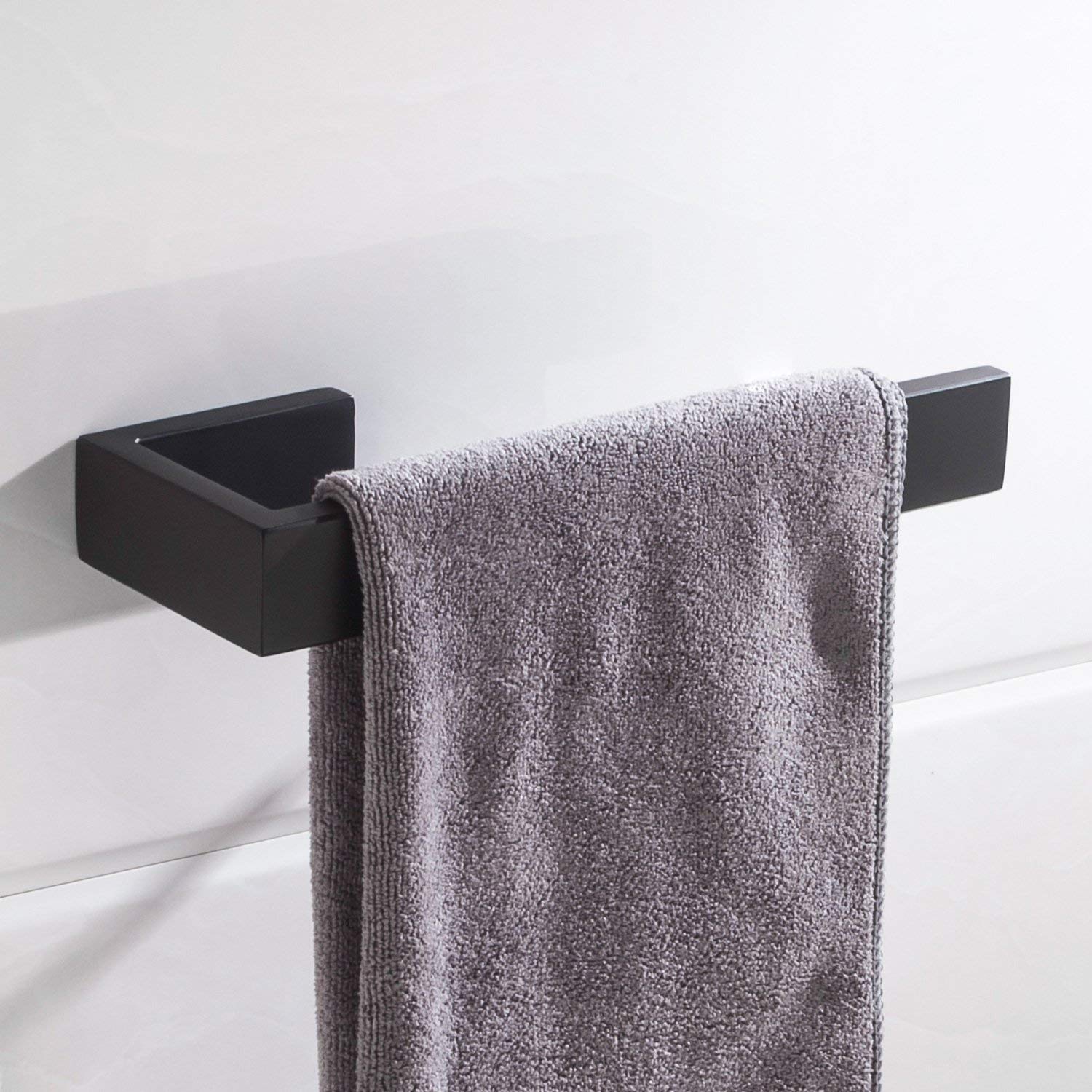 Celbon SUS304 Stainless Steel Bathroom Towel Ring Black Finish Wall Mounted Towel Holder Bar Rack for Toilet and Bathroom