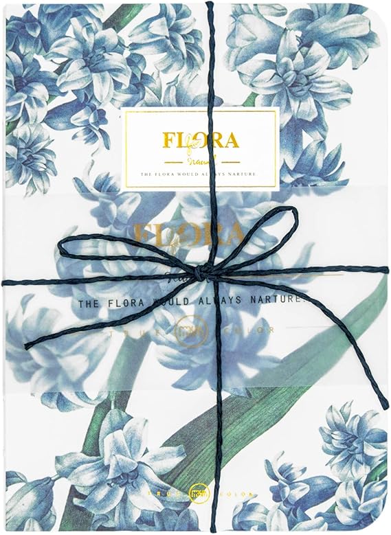 Amazon A5ビンテージフラワーメモ帳 花柄 メモ帳 多機能 使いやすい ダイアリー A5 ノート 文房具 学生 レディース 雑記帳 備忘録 日記帳 青い花 手帳 手帳 文房具 オフィス用品