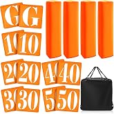 Libima 16 Pcs Football Yard Markers with Pylons and Bag | 11 high-visibility yard markers, 4 weighted end zone pylons and carry bag create a complete field setup for team and coach