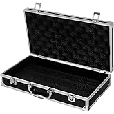 DOITOOL Silver Aluminum Briefcase with Latch, Aluminum Briefcase for Men or Women, Metal Hard Case with Foam for Travelers Luggage Craftsman Travel Cash (14.1x7.8x2.9Inch)