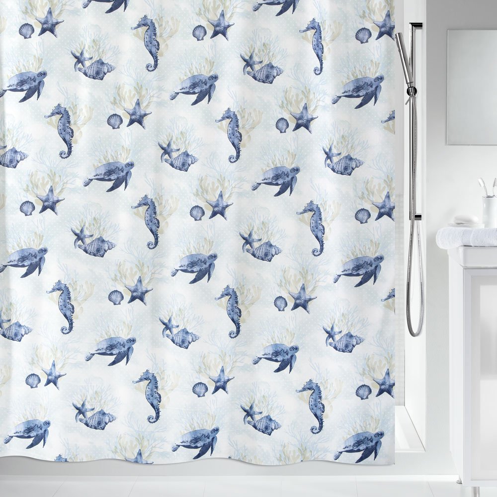 Spirella Deep Sea Shower Curtain, Aqua
