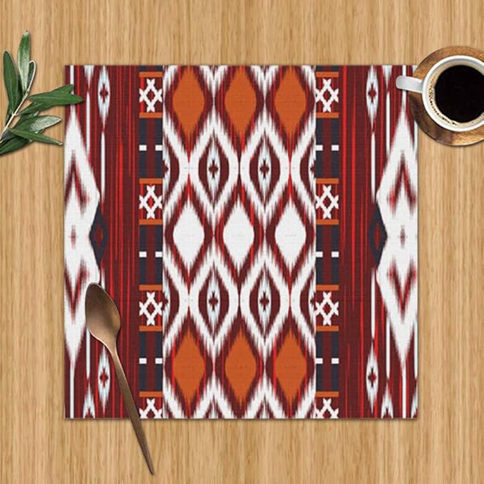 Geometric Ethnic Oriental Ikat Traditional Colour Print