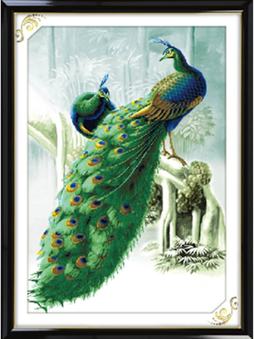 Snow Peacock 3d Cross Stitch Kit - 28.0inch By 38.6inch by Ikercs