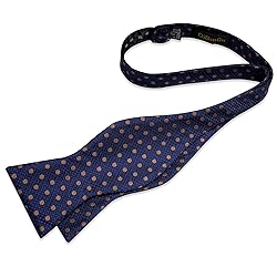 DiBanGu Navy Blue Bow Ties for Men Polka Dot Self