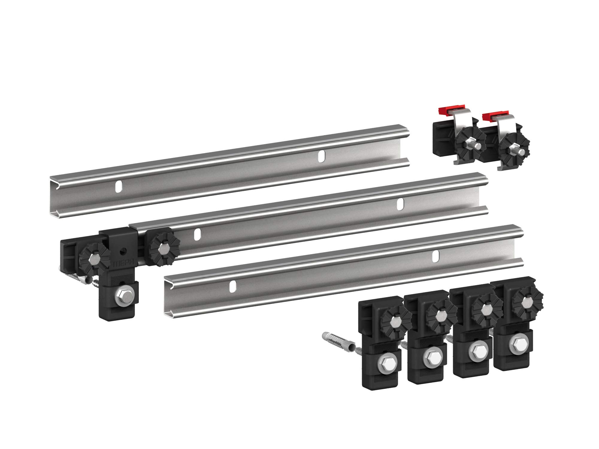 Markenprodukt 190031 Bath Rails Steel/Acrylic Set of 3 700 mm, Multicoloured