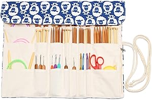 Teamoy Knitting Needles Holder Case(up to 14 Inches), Rolling Organizer for Straight and Circular Knitting Needles, Crochet Hooks and Accessories, Sheep - NO Accessories Included